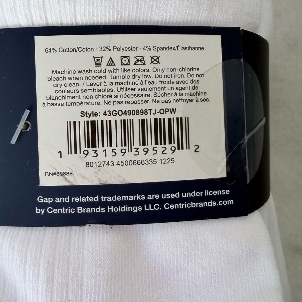 GAP White Cotton Quarter Socks - Pack of 10 - Picture 8 of 9
